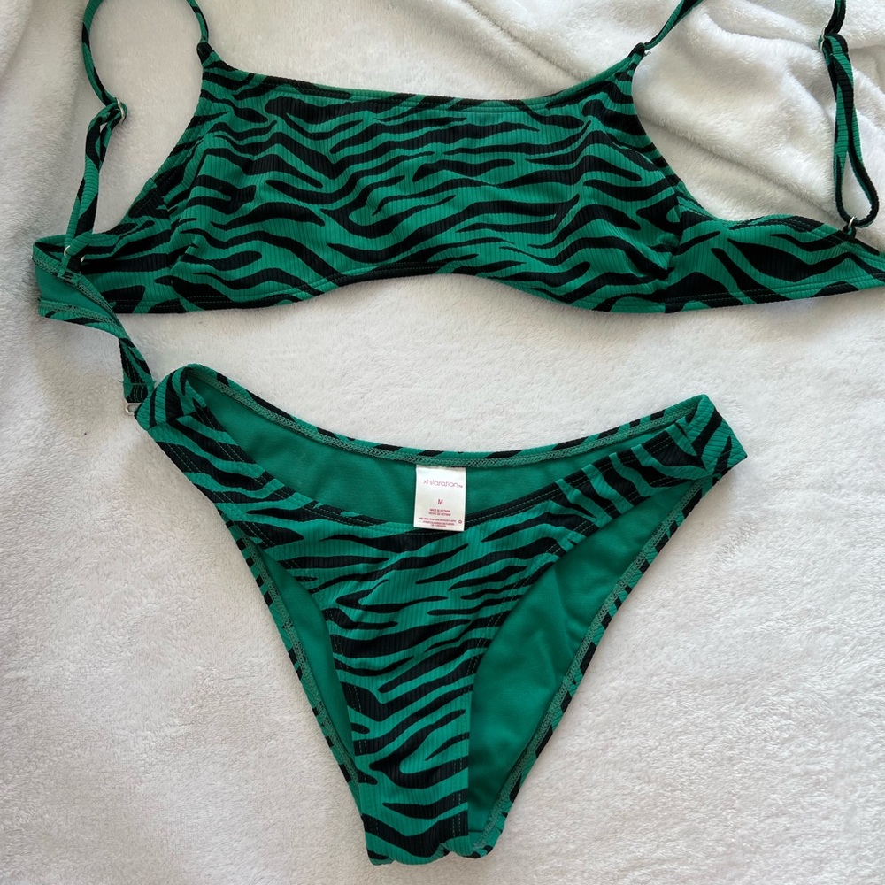 Green and Black Zebra Print Target/Xhilaration Bikini!